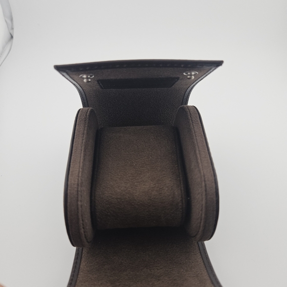 Patek Philippe dark brown leather travel watch carry case - Picture 9 of 11